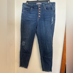 Just USA Women’s High Rise Distressed Dark Wash Jeans Size 32